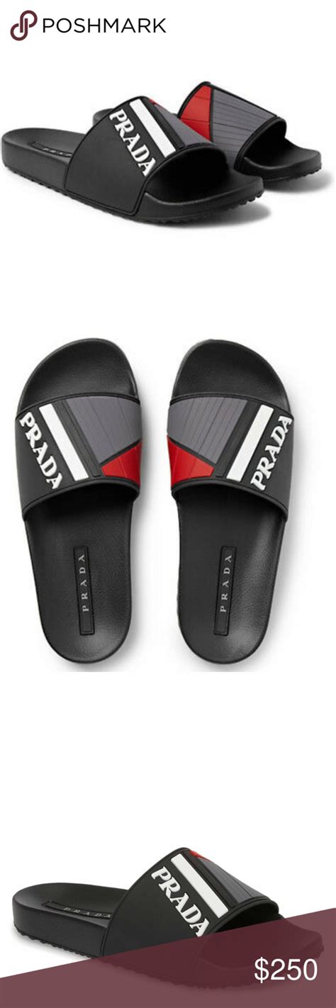 prada mens flip flops|prada rubber slides.